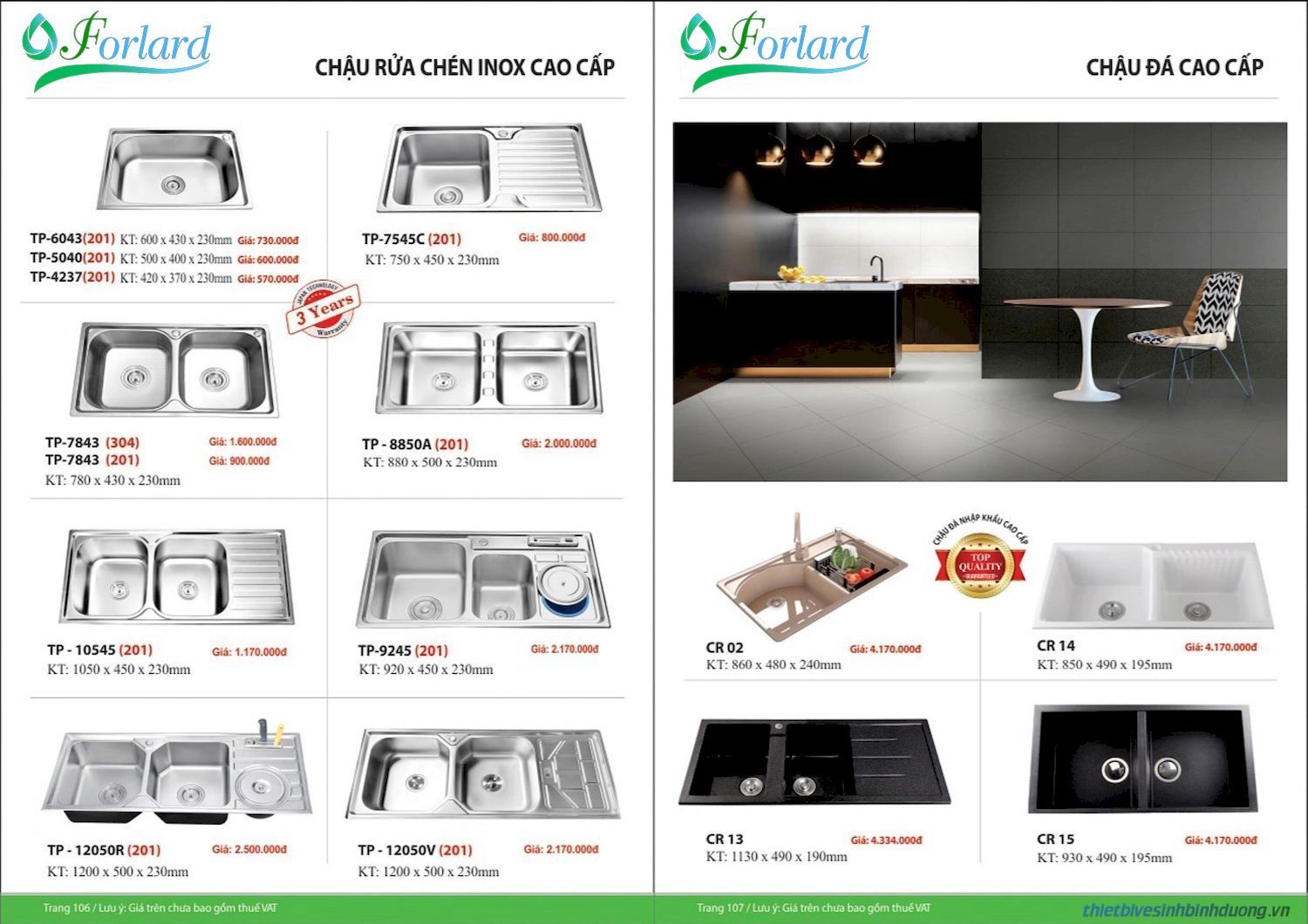 Thiết bị vệ sinh FORLARD Catalogue và Bảng giá mới nhất /Page 53